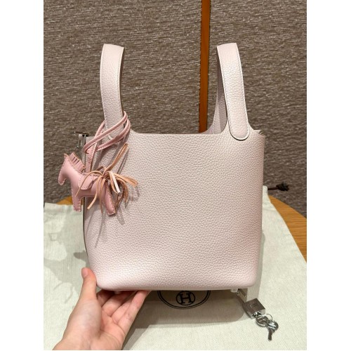 HERMES Picotin Lock - Mauve Pale with Silver Hardware HERMES Picotin Lock - Mauve Pale with Silver Hardware