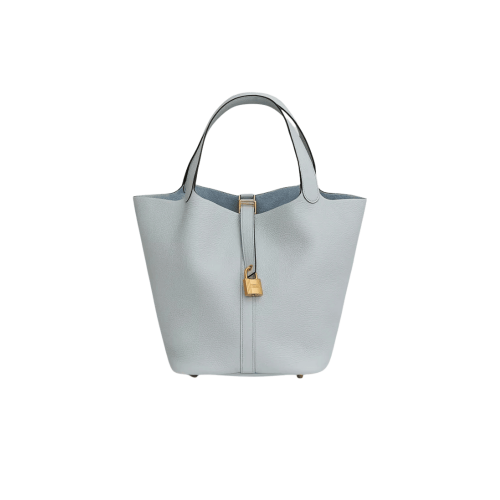 HERMES Picotin Lock 18 - Blue Pale with Gold Hardware