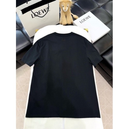 LOEWE 2024FW Moon Rabbit Embroidery Print Round Neck Short Sleeve