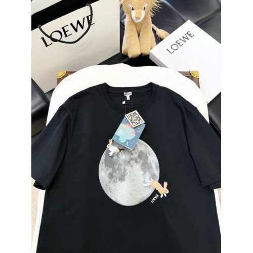 LOEWE 2024FW Moon Rabbit Embroidery Print Round Neck Short Sleeve LOEWE 2024FW Moon Rabbit Embroidery Print Round Neck Short Sleeve