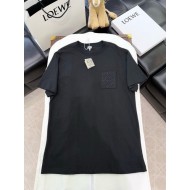 LOEWE 2024FW Pocket Classic Embroidery Crew Neck Short Sleeve - Black