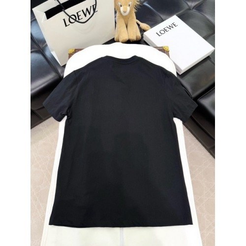 LOEWE 2024FW Pocket Classic Embroidery Crew Neck Short Sleeve - Black