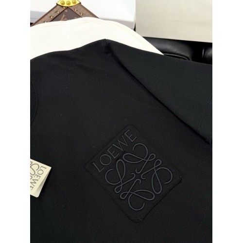 LOEWE 2024FW Pocket Classic Embroidery Crew Neck Short Sleeve - Black LOEWE 2024FW Pocket Classic Embroidery Crew Neck Short Sleeve - Black