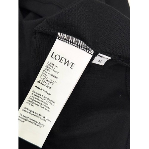 LOEWE 2024FW Pocket Classic Embroidery Crew Neck Short Sleeve - Black LOEWE 2024FW Pocket Classic Embroidery Crew Neck Short Sleeve - Black