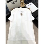 LOEWE 2024FW Pocket Classic Embroidery Crew Neck Short Sleeve - White
