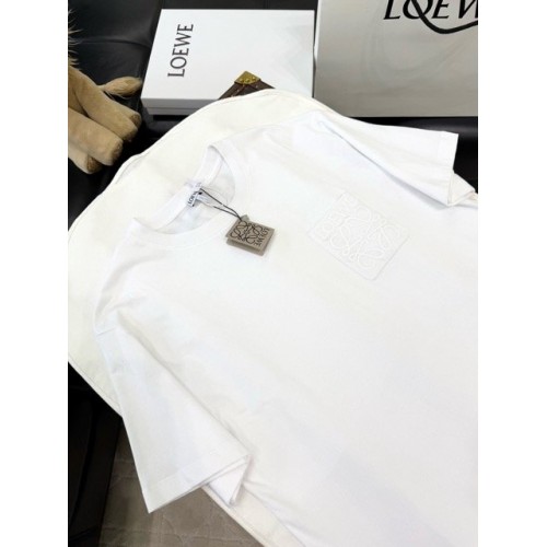 LOEWE 2024FW Pocket Classic Embroidery Crew Neck Short Sleeve - White LOEWE 2024FW Pocket Classic Embroidery Crew Neck Short Sleeve - White