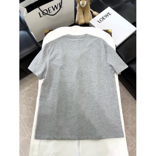 LOEWE 2024FW Rabbit Embroidery Round Neck Short Sleeve - Gray