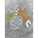 LOEWE 2024FW Rabbit Embroidery Round Neck Short Sleeve - Gray LOEWE 2024FW Rabbit Embroidery Round Neck Short Sleeve - Gray