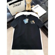 LOEWE 2024FW Rabbit Embroidery Round Neck Short Sleeve