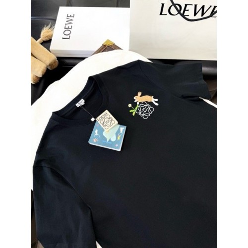 LOEWE 2024FW Rabbit Embroidery Round Neck Short Sleeve LOEWE 2024FW Rabbit Embroidery Round Neck Short Sleeve