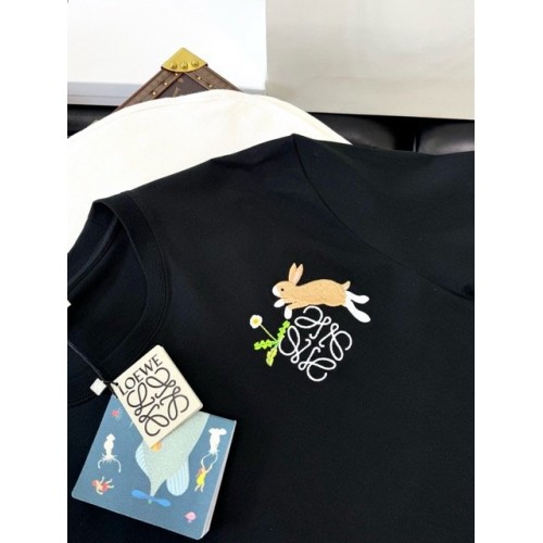 LOEWE 2024FW Rabbit Embroidery Round Neck Short Sleeve LOEWE 2024FW Rabbit Embroidery Round Neck Short Sleeve