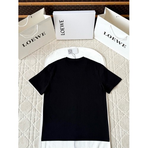 LOEWE 2025SS Octopus Print Embroidered Short Sleeves - Black