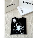 LOEWE 2025SS Octopus Print Embroidered Short Sleeves - Black