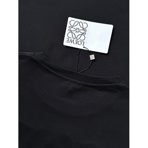 LOEWE 2025SS Octopus Print Embroidered Short Sleeves - Black