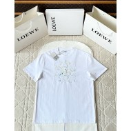 LOEWE 2025SS Octopus Print Embroidered Short Sleeves - White
