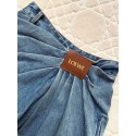 LOEWE 25SS Leather Logo Pleated Irregular Jeans LOEWE 25SS Leather Logo Pleated Irregular Jeans