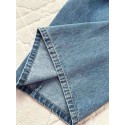 LOEWE 25SS Leather Logo Pleated Irregular Jeans LOEWE 25SS Leather Logo Pleated Irregular Jeans