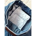 LOEWE 25SS Leather Logo Pleated Irregular Jeans LOEWE 25SS Leather Logo Pleated Irregular Jeans