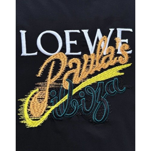 LOEWE 25SS New Slogan Embroidered Short Sleeve - Black LOEWE 25SS New Slogan Embroidered Short Sleeve - Black