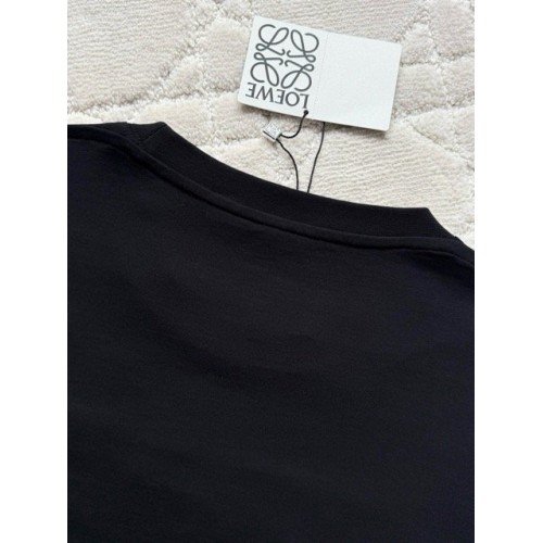 LOEWE 25SS New Slogan Embroidered Short Sleeve - Black LOEWE 25SS New Slogan Embroidered Short Sleeve - Black