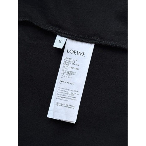 LOEWE 25SS New Slogan Embroidered Short Sleeve - Black LOEWE 25SS New Slogan Embroidered Short Sleeve - Black