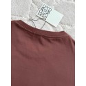 LOEWE 25SS New Slogan Embroidered Short Sleeve - Brown LOEWE 25SS New Slogan Embroidered Short Sleeve - Brown