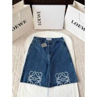 LOEWE Anagram Denim Shorts Pants - Blue