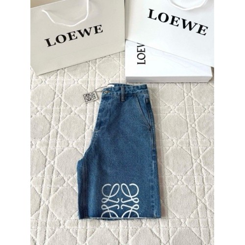 LOEWE Anagram Denim Shorts Pants - Blue LOEWE Anagram Denim Shorts Pants - Blue