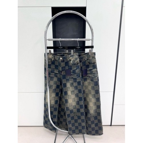 LV 2024FW Autumn and Winter New Checkerboard Jeans LV 2024FW Autumn and Winter New Checkerboard Jeans
