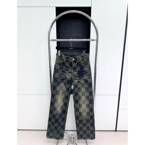 LV 2024FW Autumn and Winter New Checkerboard Jeans LV 2024FW Autumn and Winter New Checkerboard Jeans
