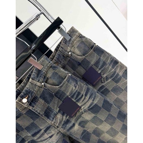 LV 2024FW Autumn and Winter New Checkerboard Jeans LV 2024FW Autumn and Winter New Checkerboard Jeans