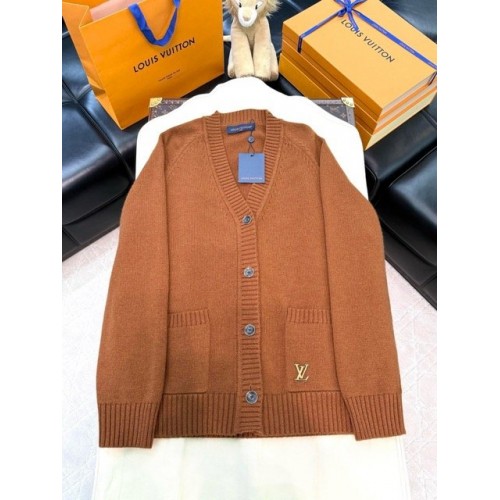 LV 2024FW Brown Knitted Cardigan