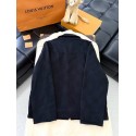 LV 2024FW Checkerboard Denim Jacket with Leather Collar LV 2024FW Checkerboard Denim Jacket with Leather Collar