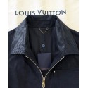 LV 2024FW Checkerboard Denim Jacket with Leather Collar LV 2024FW Checkerboard Denim Jacket with Leather Collar