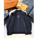 LV 2024FW Checkerboard Denim Jacket with Leather Collar LV 2024FW Checkerboard Denim Jacket with Leather Collar