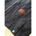 LV 2024FW Checkerboard Denim Jacket with Leather Collar LV 2024FW Checkerboard Denim Jacket with Leather Collar