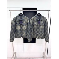 LV 2024FW Checkerboard Denim Jacket