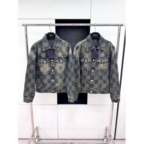 LV 2024FW Checkerboard Denim Jacket