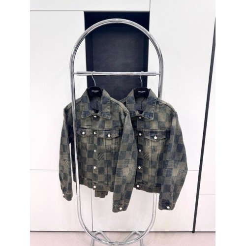 LV 2024FW Checkerboard Denim Jacket LV 2024FW Checkerboard Denim Jacket