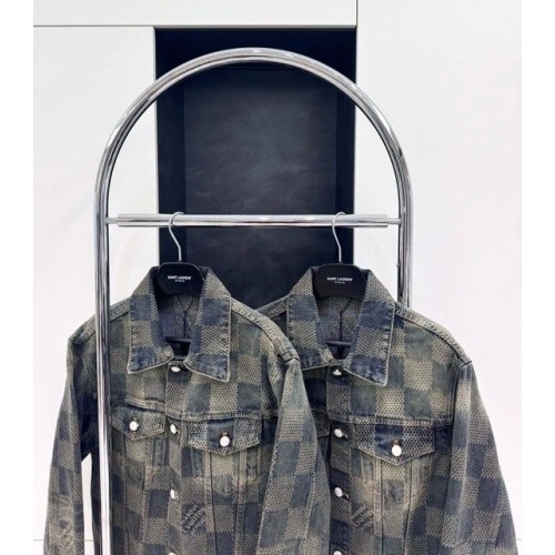 LV 2024FW Checkerboard Denim Jacket LV 2024FW Checkerboard Denim Jacket