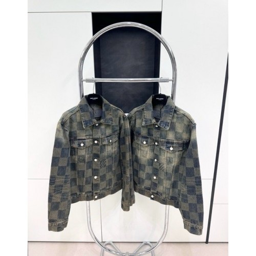 LV 2024FW Checkerboard Denim Jacket LV 2024FW Checkerboard Denim Jacket