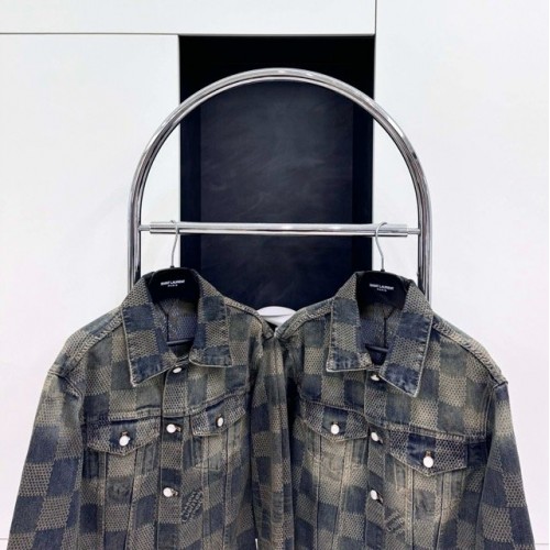 LV 2024FW Checkerboard Denim Jacket LV 2024FW Checkerboard Denim Jacket