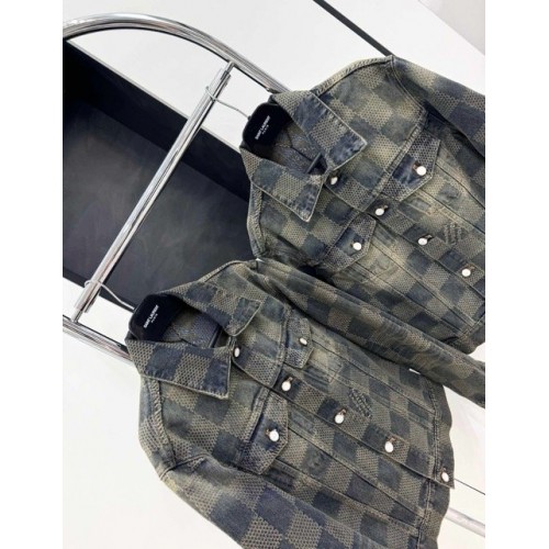 LV 2024FW Checkerboard Denim Jacket LV 2024FW Checkerboard Denim Jacket