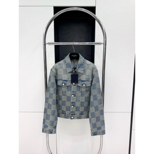 LV 2024FW Checkerboard Diamond Denim Top
