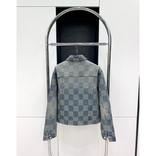LV 2024FW Checkerboard Diamond Denim Top