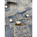 LV 2024FW Checkerboard Diamond Denim Top LV 2024FW Checkerboard Diamond Denim Top