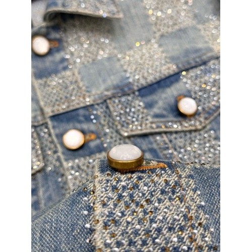 LV 2024FW Checkerboard Diamond Denim Top LV 2024FW Checkerboard Diamond Denim Top