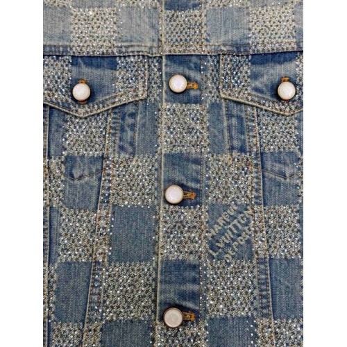 LV 2024FW Checkerboard Diamond Denim Top LV 2024FW Checkerboard Diamond Denim Top
