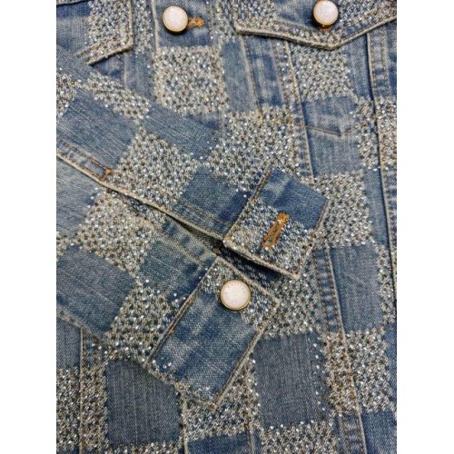 LV 2024FW Checkerboard Diamond Denim Top LV 2024FW Checkerboard Diamond Denim Top