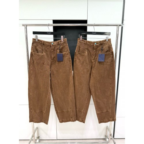 LV 2024FW Checkerboard Jacquard Lumberjack Jeans